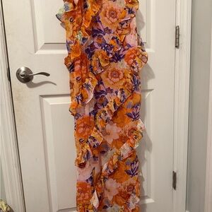 Buddy Love Floral Ruffle Maxi Dress